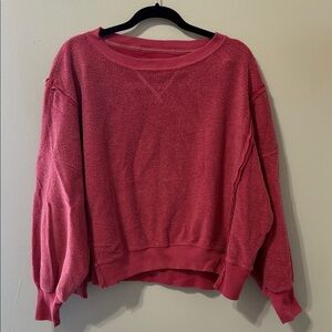 American Eagle Pink Seriously Huggable Crew Neck Sweater Pink Red Size XS